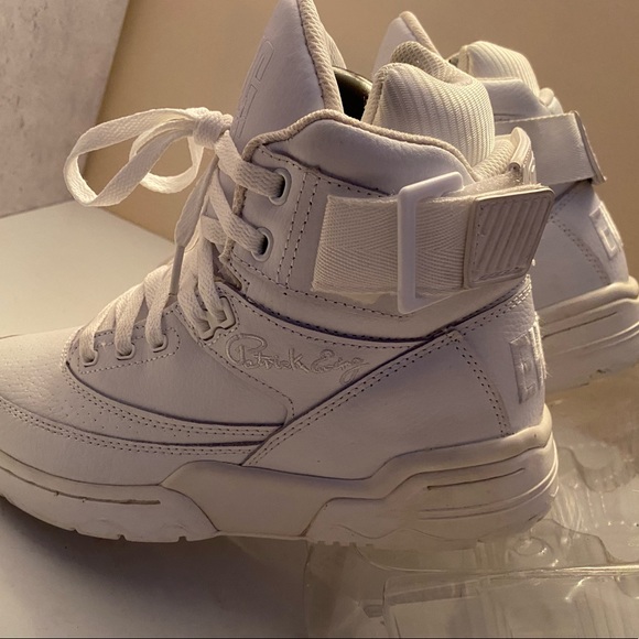 PATRICK EWING ATHLETICS 33 HI WHITE/WHITE MENS 6 WOMENS 8 EXCELLENT CONDITION - Picture 4 of 11